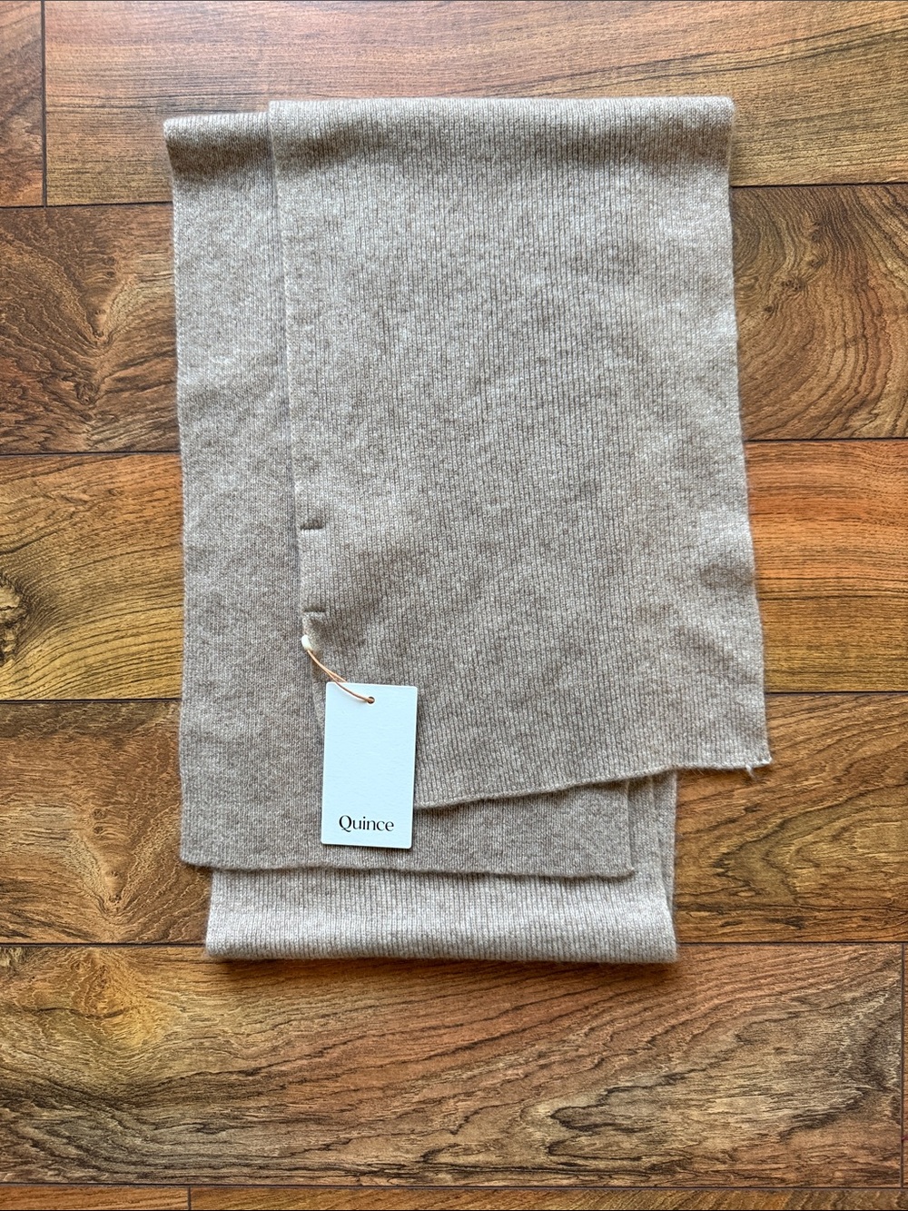 Quince Neutral Tan Cashmere Scarf